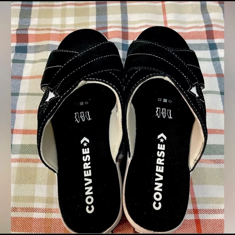 Converse Black and White Slide Sandals